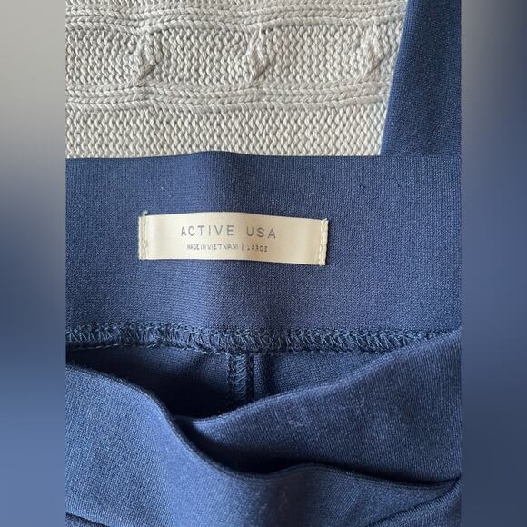 Active USA Women’s Navy Blue Ponte Leggings Sz L​ - Picture 4 of 8